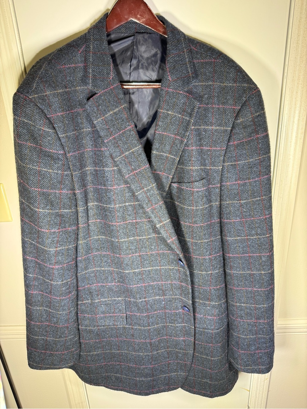 Men's Blue Windowpane Blazer